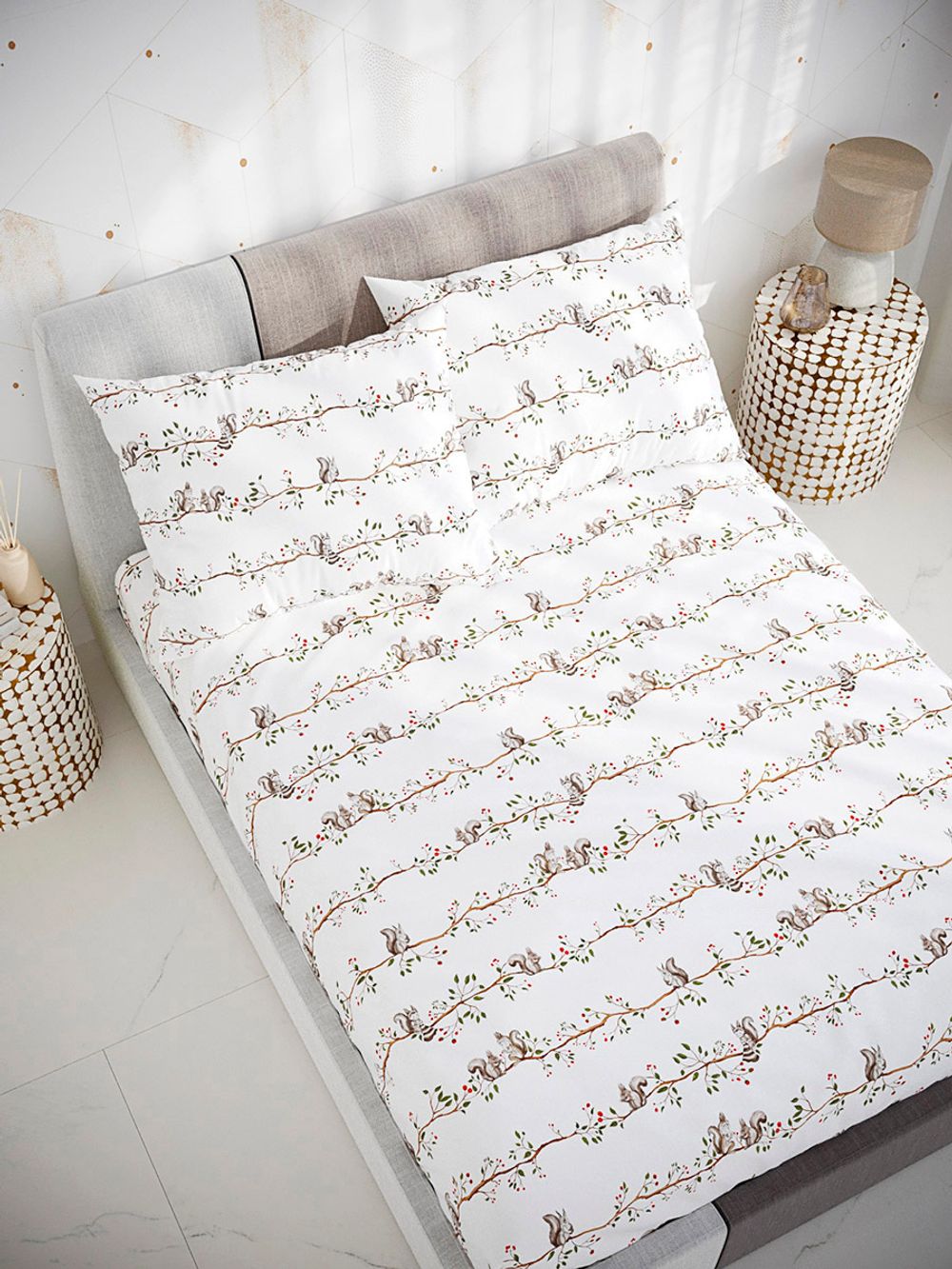 Простынь перкаль Сказка "Белки" 200x215 см