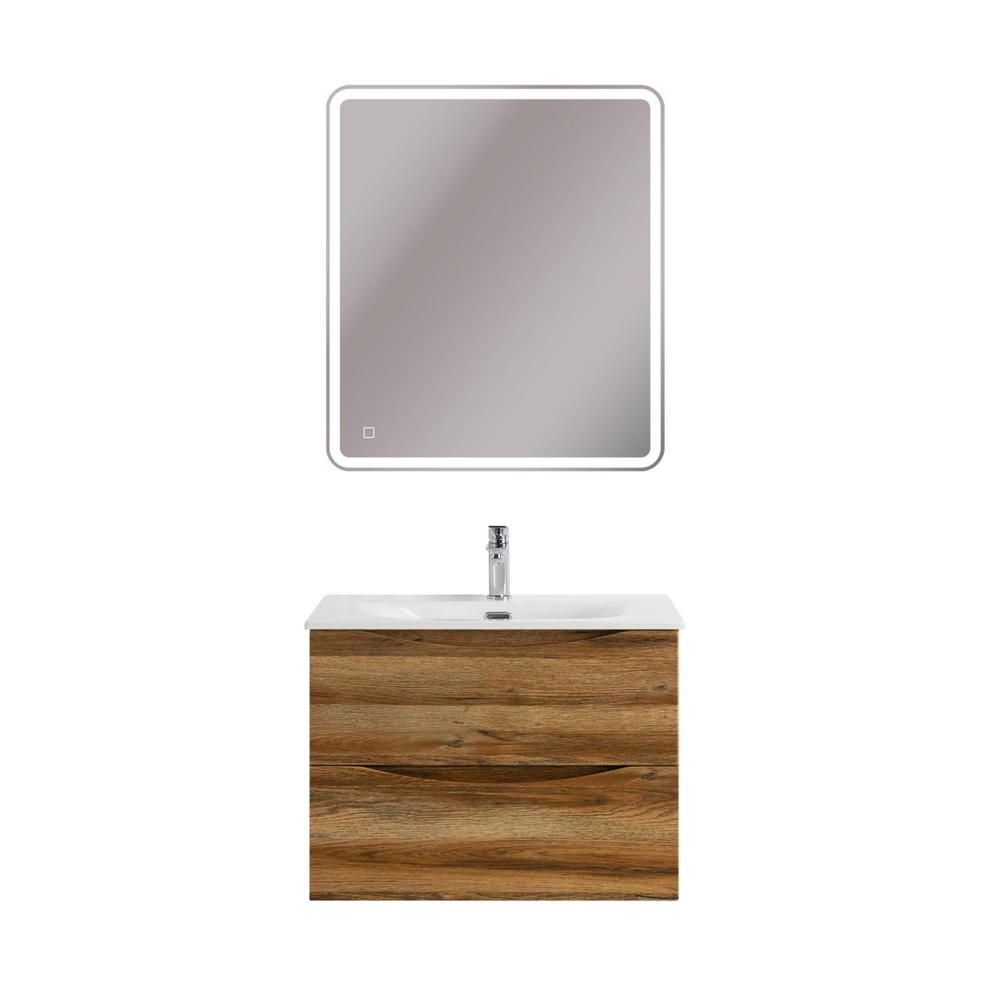 Тумба с раковиной подвесная BelBagno MARINO-CER-MINI-700-2C-SO-RR-P Rovere Rustico, раковина белая BB-8099-3-70