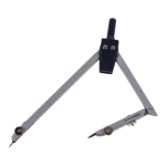 Циркуль металлический с запасными грифелями, пластиковый футляр