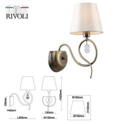 Бра светильник Rivoli Beatrix 2067-401 настенный 1 х Е14 40 Вт классика