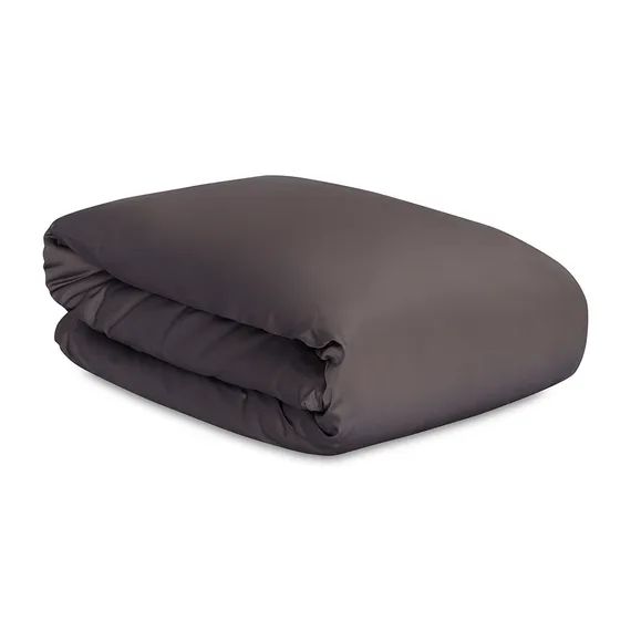 Комплект постельного белья из премиального сатина темно-серого цвета из коллекции essential, 200х220 см