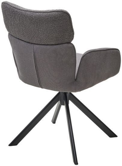 Стул TRIS 360 град. поворот с возвратом, Davis Nowo 92 серый, букле /Point 90 серый/ Черный