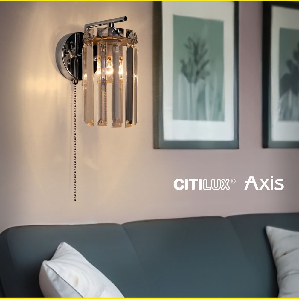 Citilux AXIS CL313411 Бра хрустальное с выключателем Хром