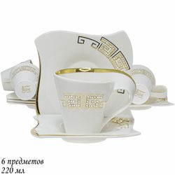Lenardi 108-126 Чайный набор 12пр. 220 мл GIVENCHI GOLD в под.уп.(х6)Фарфор