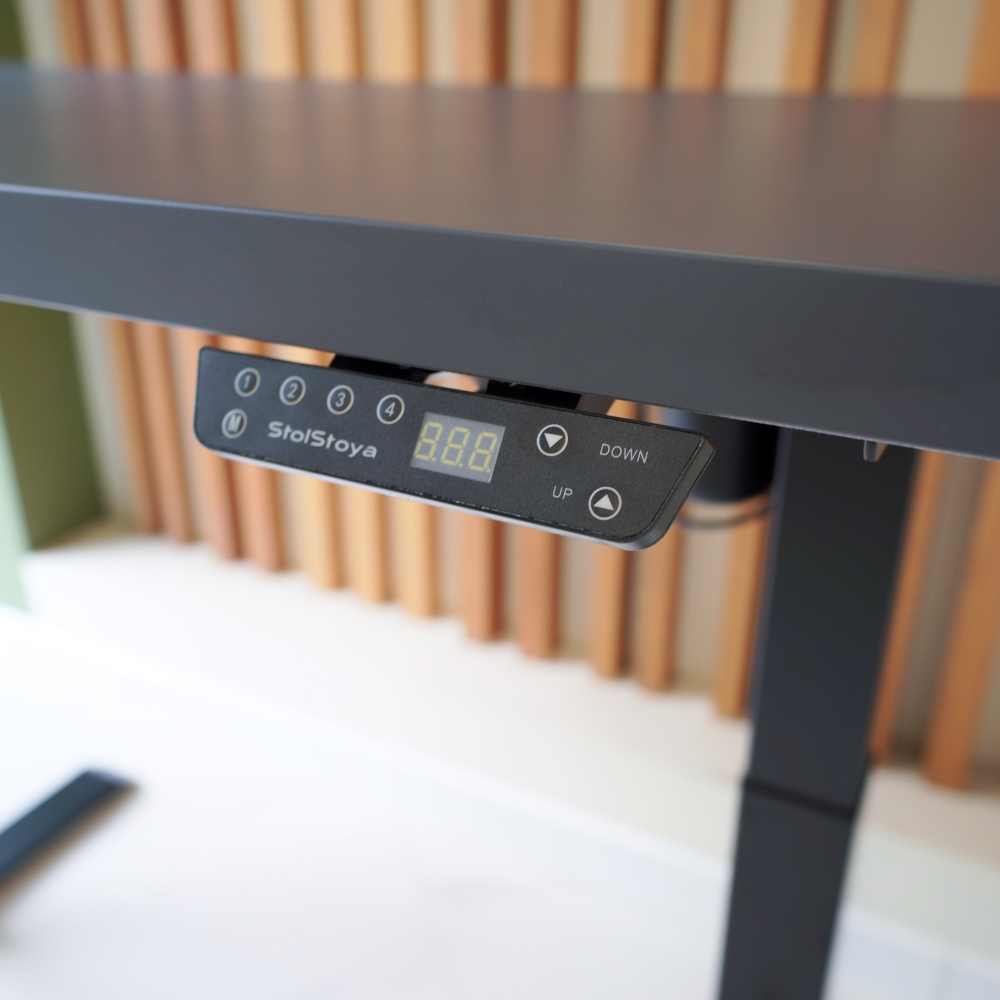 Регулируемый компьютерный стол Motor UP с регулировкой по высоте — столешница МДФ сланцево-серый