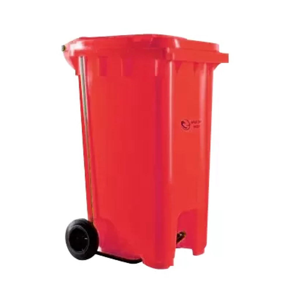 Контейнер внутрикорпусной 120л (красный) 2 колеса с педалью "КМ-Проект" ИМ-КВ-120-П