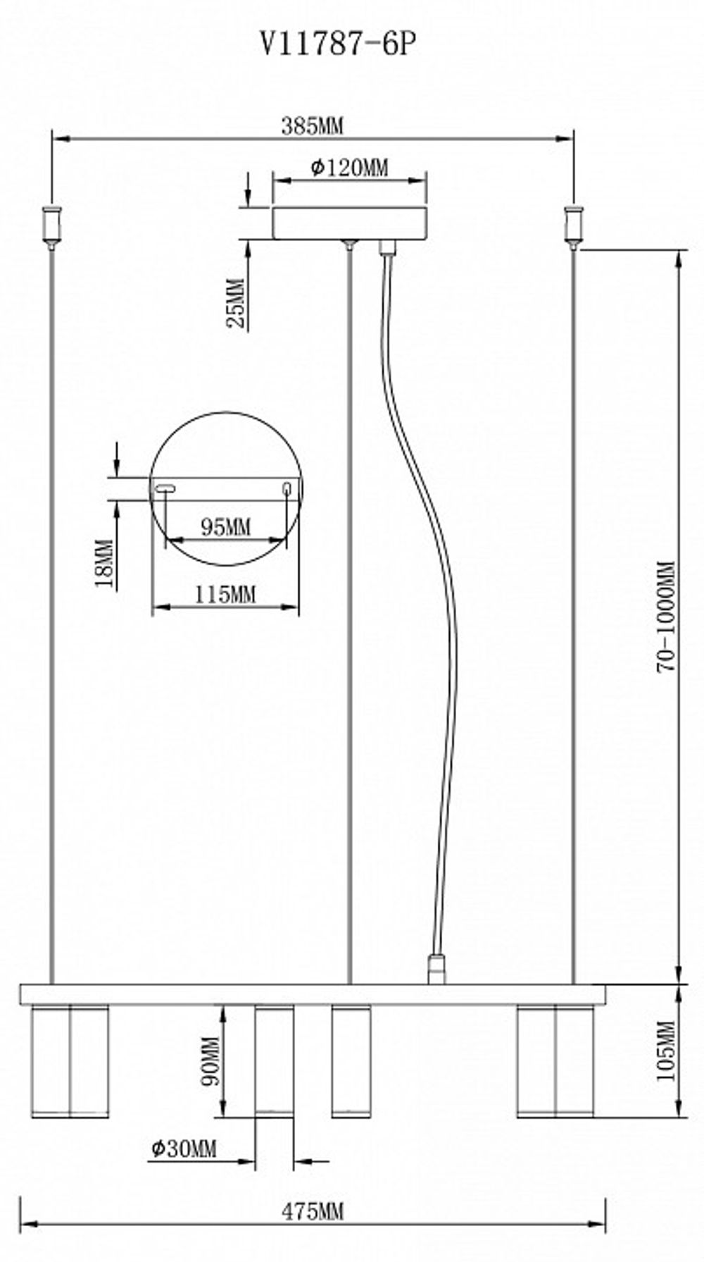 Подвесная люстра Moderli Sofina V11787-6P