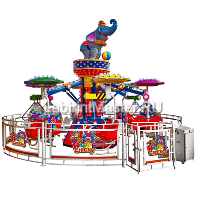 Электрическая Аттракцион карусель «Цирковой слоник», 6,5×6,5×4,2 м