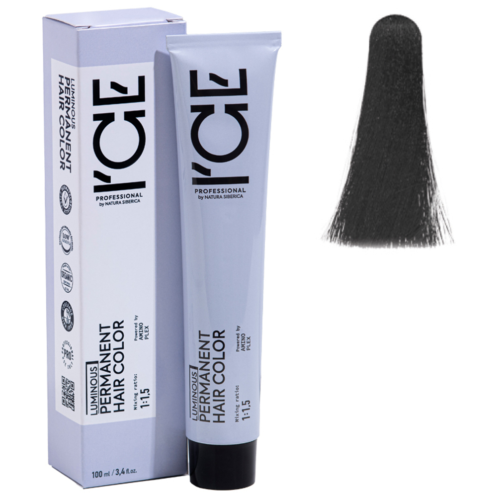 4.1 крем-краска ICE Permanent каштановый-пепельный - 100 мл.