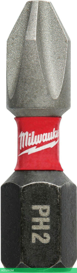 Бита Milwaukee Shockwave PH2 25мм 2шт (4932430852)