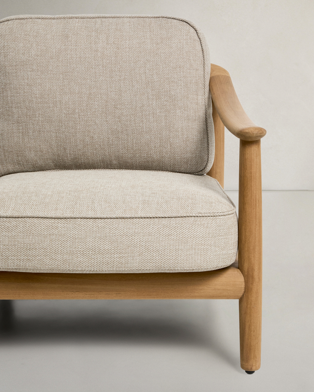 Уличный 3-х местный диван Elunda из тикового дерева и бежевой веревки