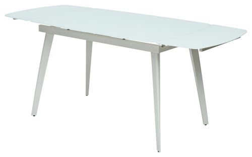 Стол ELIOT 120 FROSTED SUPER WHITE белое матовое стекло/ белый каркас