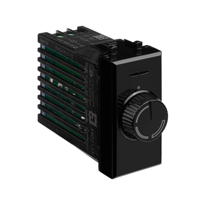 Диммер поворотный модульный, "Avanti", "Черный квадрат", 1 модуль