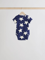 Боди с коротким рукавом для малышей Next E19-887, 5 шт., Синий, Молочный