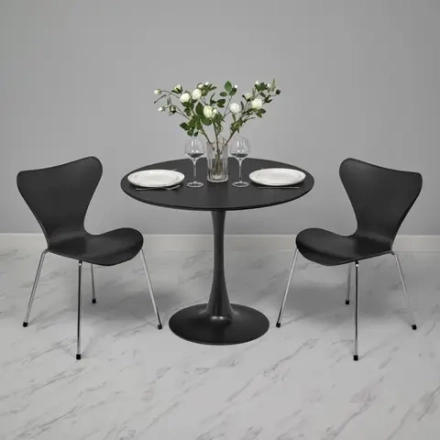 Комплект из 4-х стульев Bradex Home Seven Style чёрный с хромированными ножками