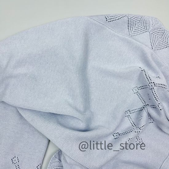 Плед вязаный "Tenderness" Серо-голубой