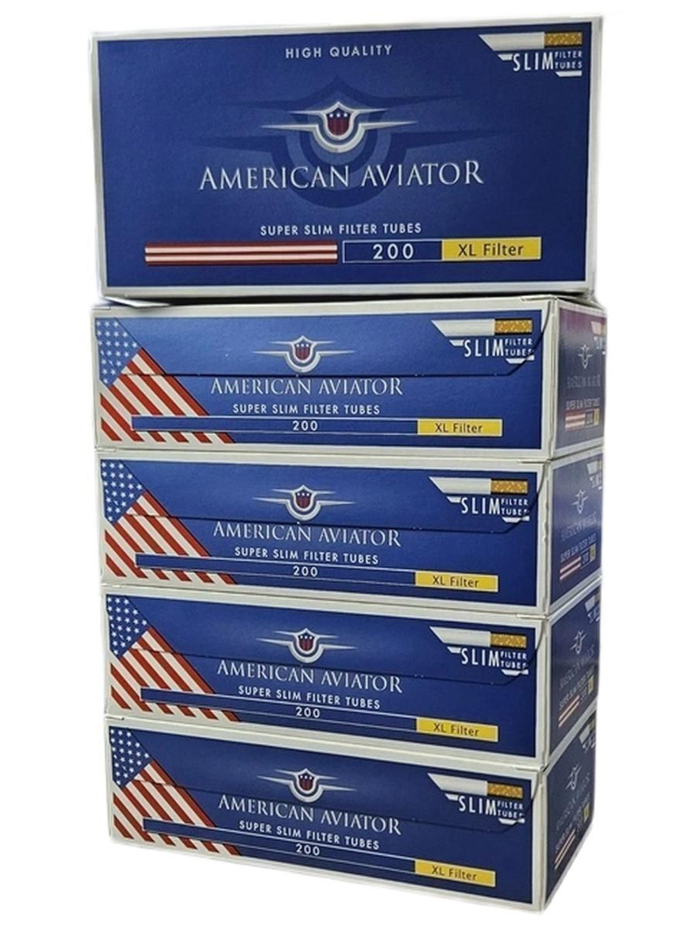 Гильзы для сигарет "American Aviator" Slim XL 24мм Orange 5х200шт (Комплект)