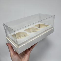 Коробка на 3 капкейка КУПОЛ, 24*11*10 см