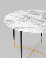 Стол обеденный Даймакс 110*110 белый мрамор