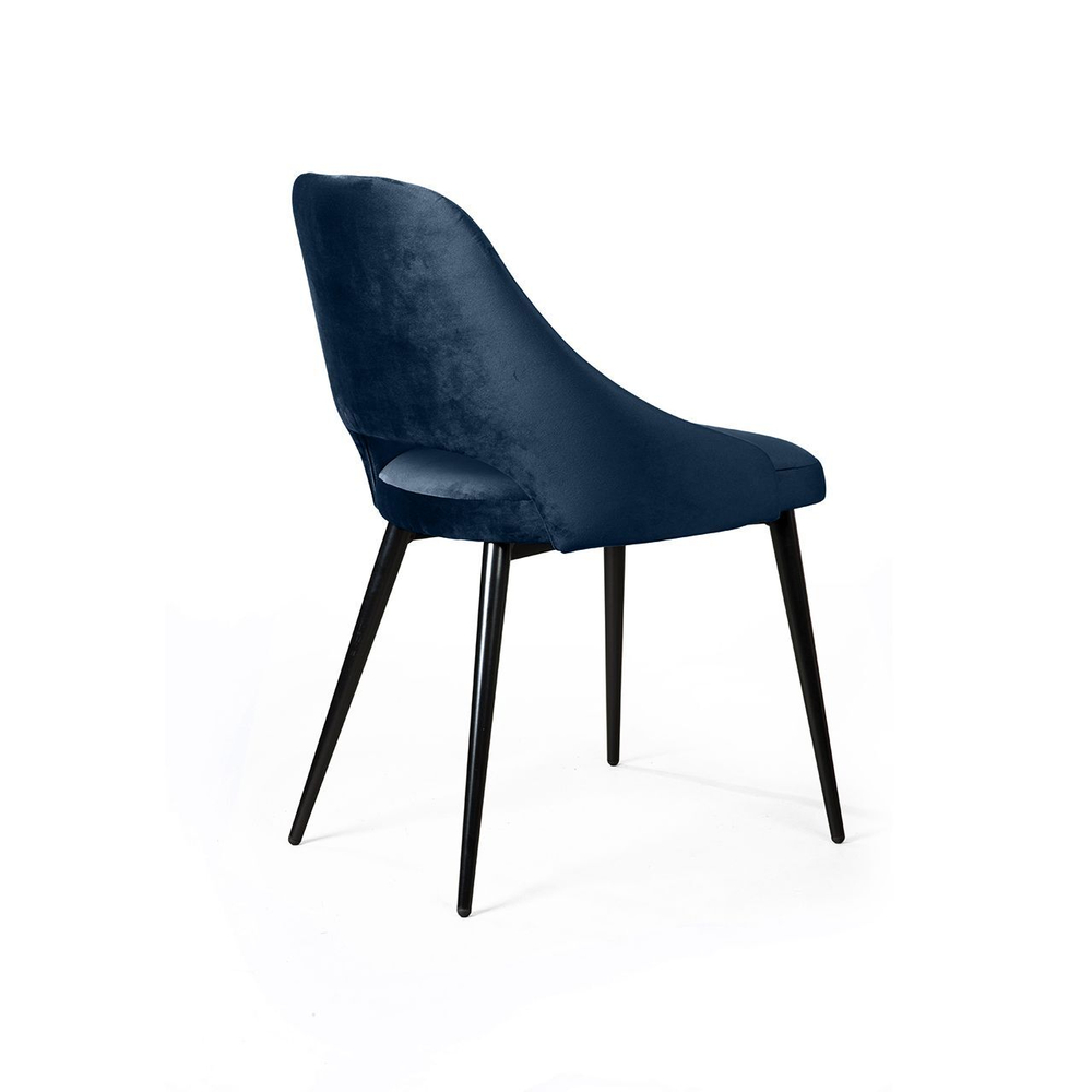 Стул William, бархат синий 29/ черный конус