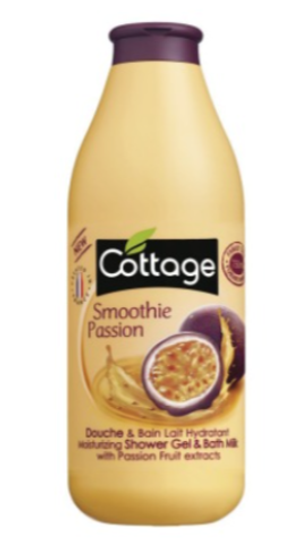 COTTAGE. Увлажняющий гель для душа и пена для ванны 2 в 1 МАРАКУЙЯ/ Moisturizing Shower Gel & Bath Milk – SMOOTHIE PASSION, 750 мл