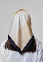 Шелковый платок KERUEN BEIGE/BLUE 70×70