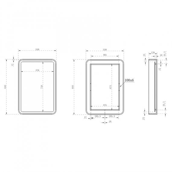 Зеркало для ванной ABBER Kristall AT6701Opal с подсветкой