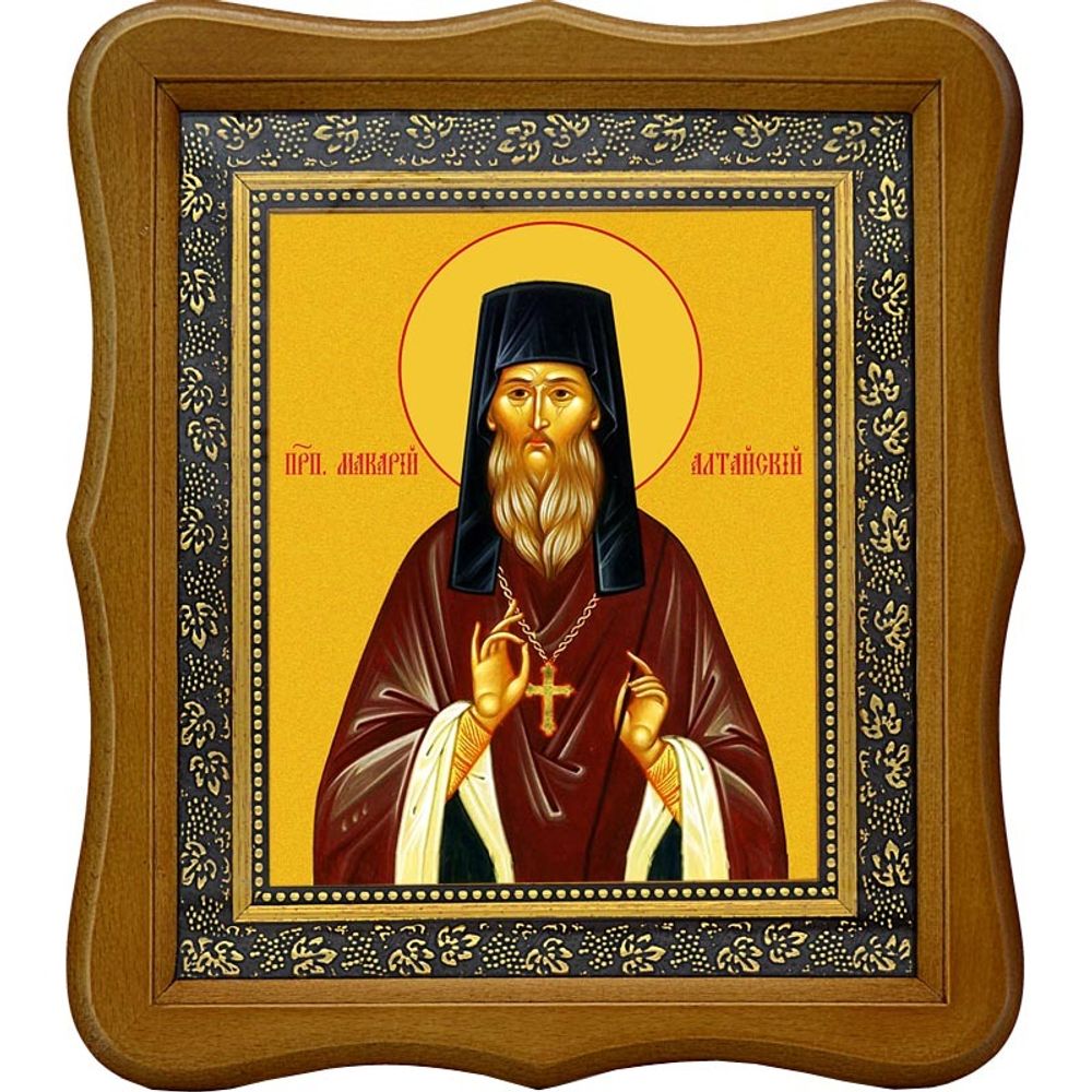 Макарий Алтайский преподобный. Икона на холсте.