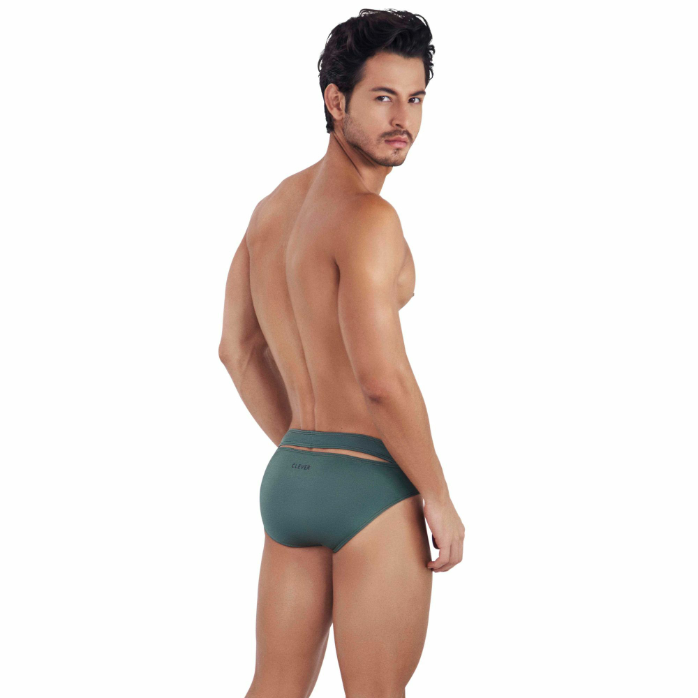 Зеленые мужские трусы-брифы с поясом Flashing Brief (Размер: L) (Цвет: зеленый)
