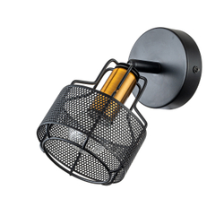 Настенный светильник 1x40Вт E14, металл, черный/золото