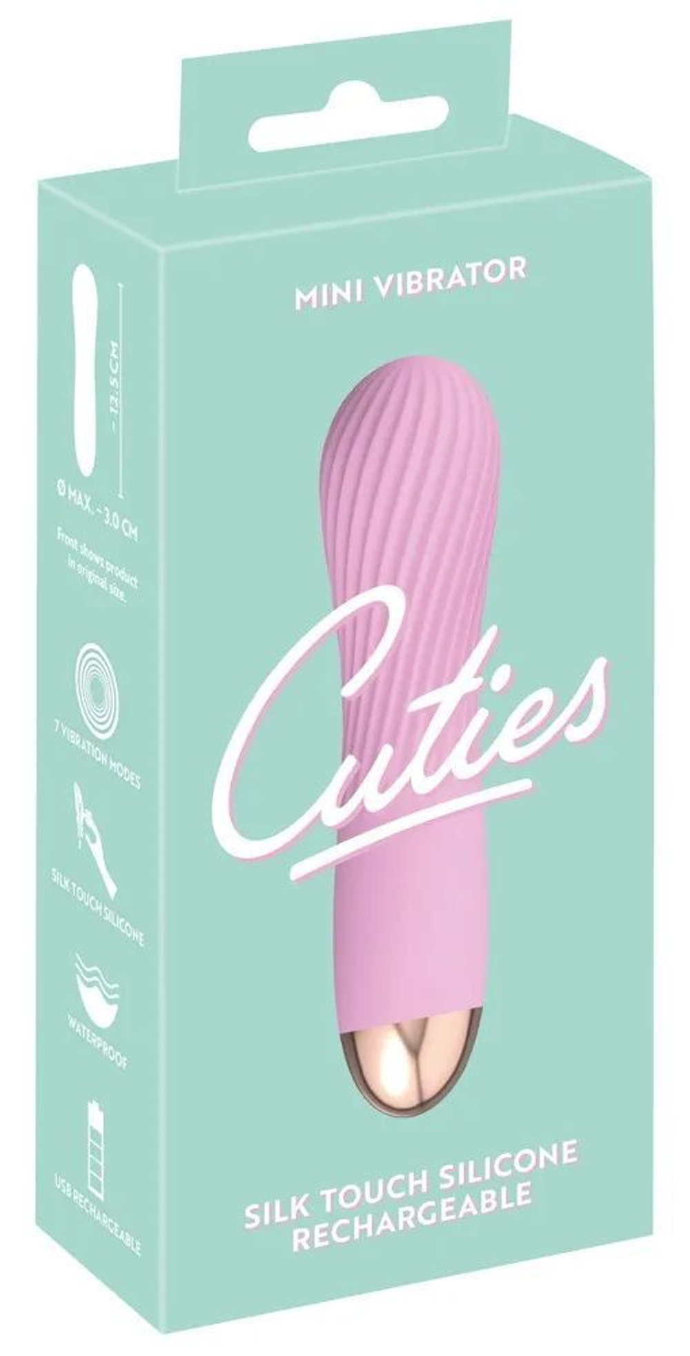 Розовый мини-вибратор Cuties 2.0 - 12,5 см. (Цвет: розовый)