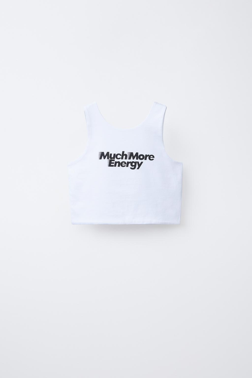 ZARA УКОРОЧЕННЫЙ ТОП С НАДПИСЬЮ, БЕЛЫЙ