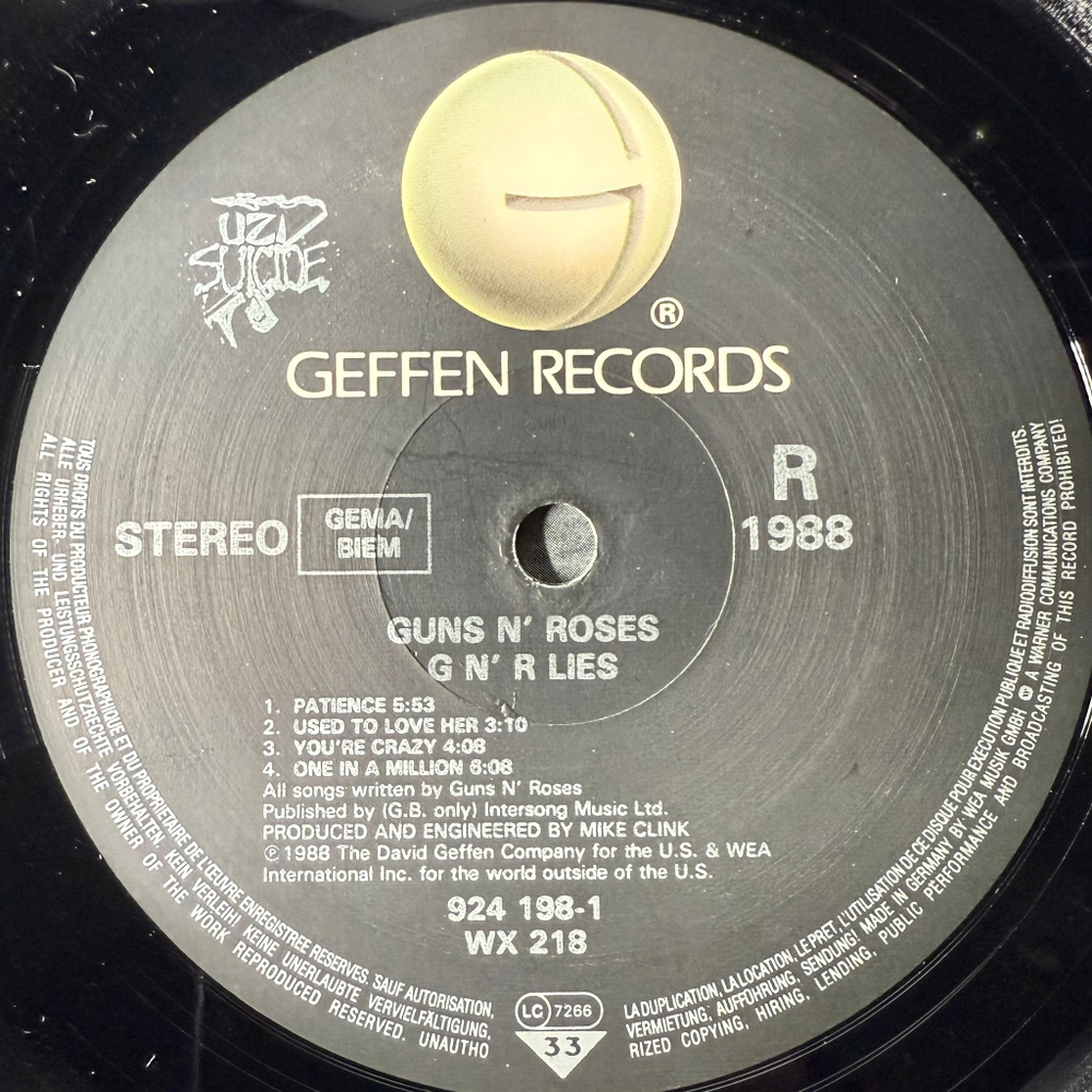 Guns N' Roses ‎– G N' R Lies (Германия 1988г.)