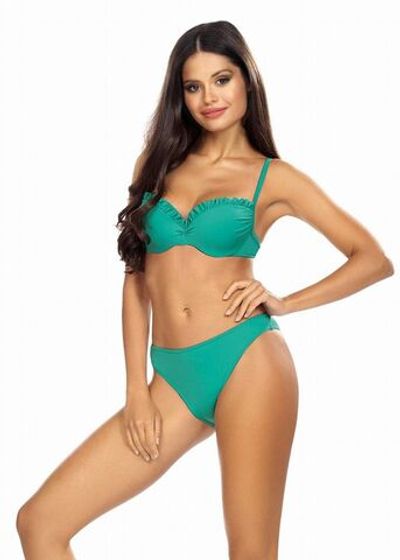 Раздельный купальник с рюшевой отделкой на лифе (Размер: 75C/38) (Цвет: мятный)