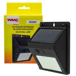 Светильник светодиодный настенный на солнечной батарее (20 светодиодов SMD) WMC TOOLS WMC-WL6001