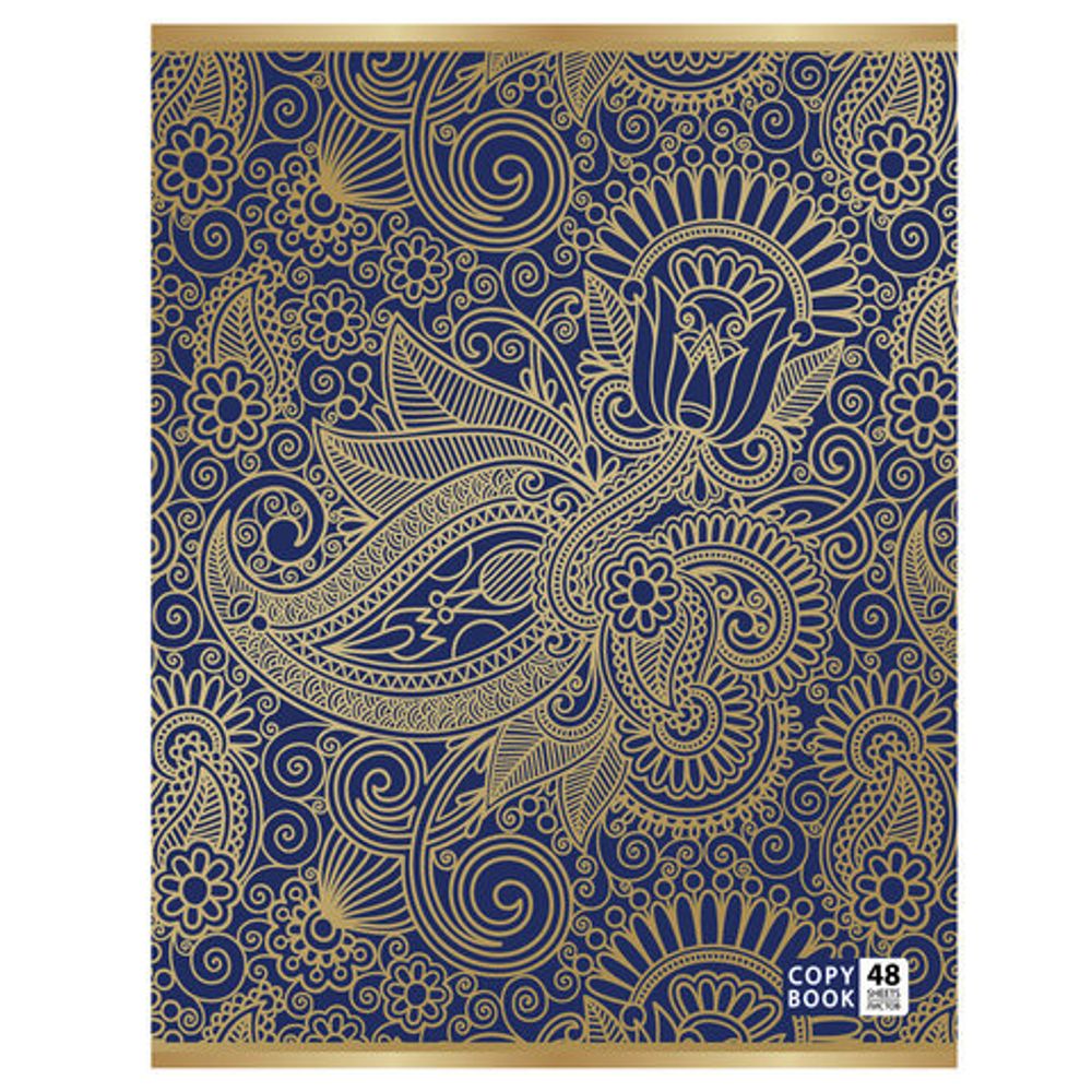 Тетрадь А5, 48 л., BRAUBERG, клетка, тиснение фольгой, УЗОР, 401840