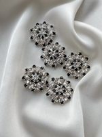 Пуговицы Стразы1 серебристые с черными деталями