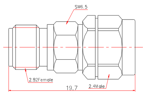 LF-2.92F-2.4M-40G, Коаксиальный переходник (2.92 мм - 2.4 мм)