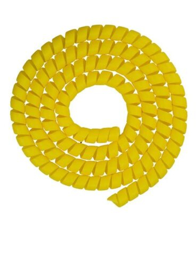 Оплетка спиральная пластиковая защита 1 метр желтая