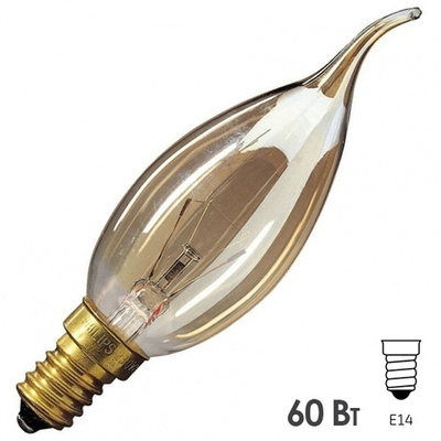 Лампа свеча на ветру Foton DECOR С35 FLAME GL 60W E14 230V золотая 606044