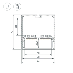 Профиль SL-LINE-7477-2000 BLACK (Arlight, Алюминий) 029939