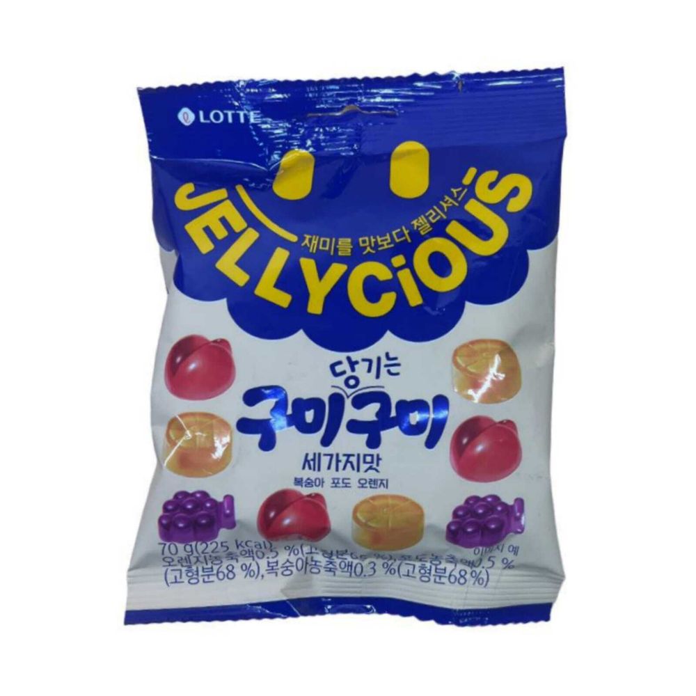 Мармелад Lotte Jellysious Ассорти вкусов 70 г, 3 шт