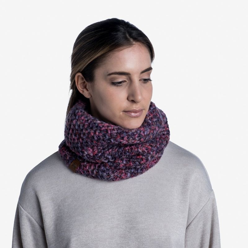 Вязаный шарф-труба с флисом Buff Neckwarmer Knitted Polar Margo Purple Фото 2