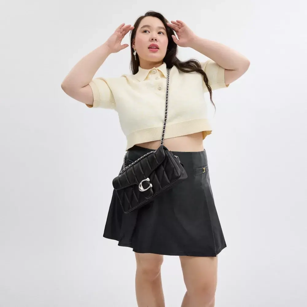 COACH СУМКА ЧЕРЕЗ ПЛЕЧО TABBY 26 С МЯГКОЙ ПОДКЛАДКОЙ, ЧЕРНЫЙ/СЕРЕБРЯНЫЙ