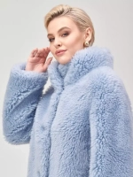 Шуба из шерсти чебурашка тедди экошуба, голубая, SilverFox