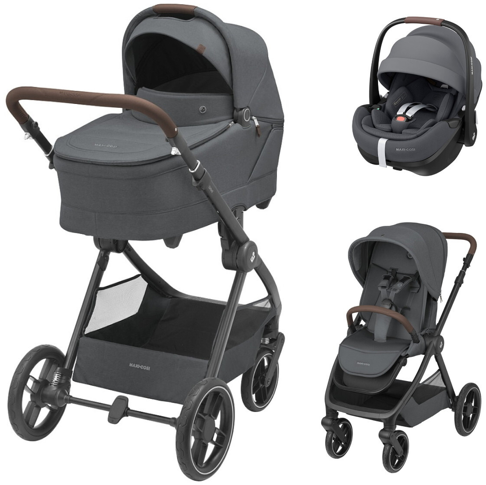 Коляска детская Maxi-Cosi Oxford Plus 3 в 1 с автокреслом Pebble 360 Pro Twillic Graphite 1978204110 PlusTwillic Graphite/Графит