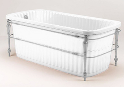 Ванна Migliore Olivia console 24327 174x80cm. хром/белая акриловая отдельно стоящая