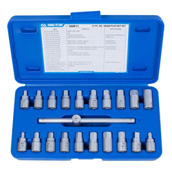 KING TONY (9AR11) Набор насадок для пробок слива масла, 21 предмет