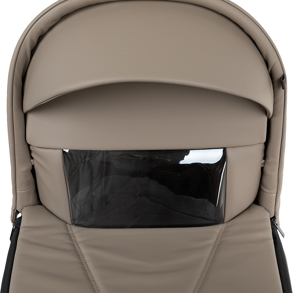 Детская коляска Roan Bass Next Кожа 2.0 3 в 1 с автокреслом Tutis Elo Lux EduSky Black BNL/71/2 Cappucino/Black/ руч.Коричневый