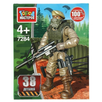 Конструктор пластмассовый 38эл. "Солдат с парашютом" 7284-ZH (Город мастеров)